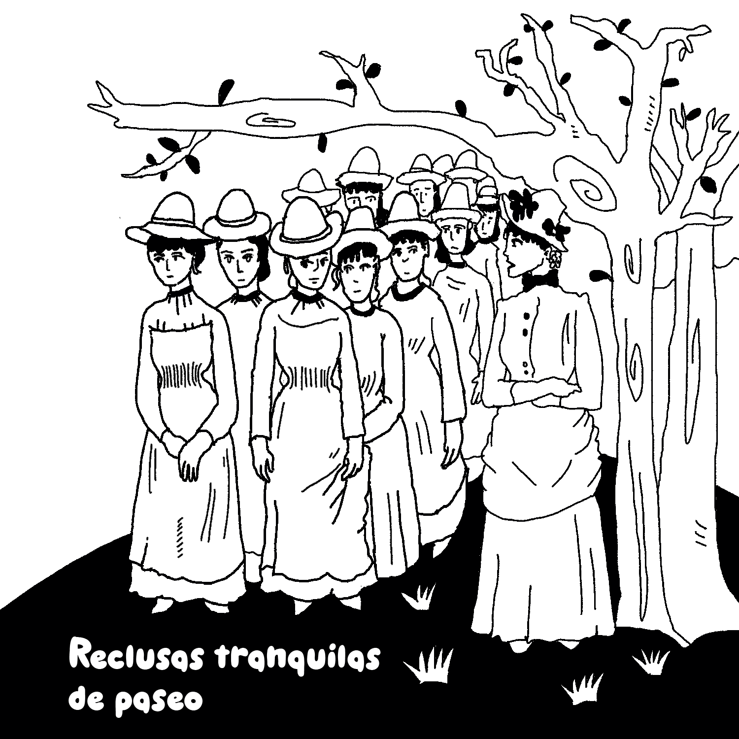 Reclusas tranquilas de paseo